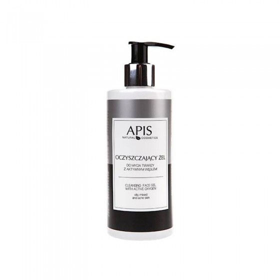 APIS Oczyszczający żel do mycia twarzy z aktywnym węglem 300ml 
