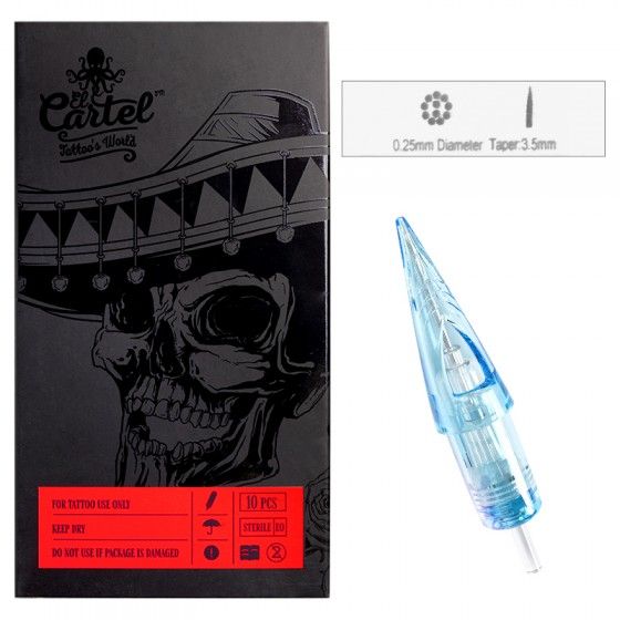 Igły Kartridże do tatuażu El Cartel 0.25mm 11RS Shader 10 szt.