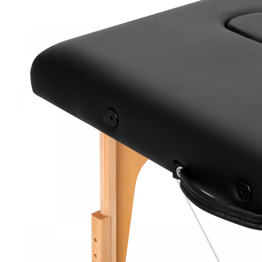 Stół składany do masażu wood Komfort Activ Fizjo Lux 3 segmentowy 190x70 czarny