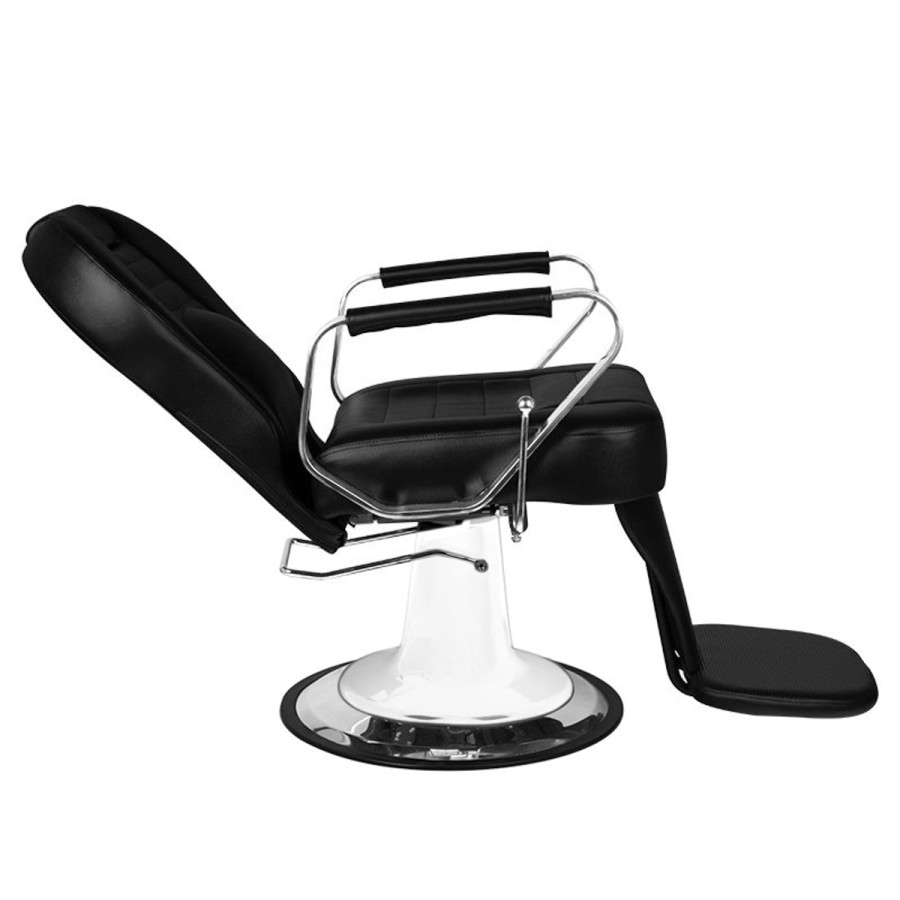 Gabbiano fotel barberski Tiziano biało czarny